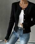 Eleanora | Cable-Knit Button-Front Cardigan