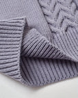 Chic V-Neck Cable Knit Sweater for Women