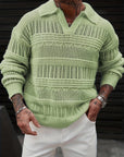 Oscar | Textured Collared Knit Sweater