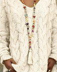 Florence | Relaxed Cable-Knit V-Neck Sweater