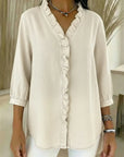 Paula | Stylish Ruffle Mid Sleeve Blouse