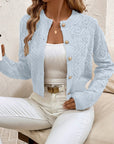 Della | Textured Button-Front Cardigan