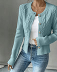 Eleanora | Cable-Knit Button-Front Cardigan