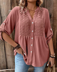 Nella | Elegant Wide Sleeve V-Neck Blouse