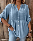 Nella | Elegant Wide Sleeve V-Neck Blouse