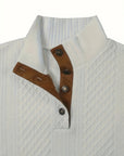 Ronan | Stand Collar Button Henley Sweater