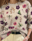 Elsie | Botanical Print Crewneck Sweater