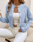Della | Textured Button-Front Cardigan