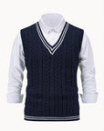 Gideon | Cable-Knit V-Neck Sweater Vest