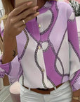 Ingrid | Chain-Print Collared Shirt