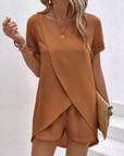 Melanie | Elegant Summer Slit Shirt Set