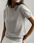 Harriet | Fine-Knit Short Sleeve Sweater