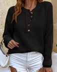 Cecilia | Ribbed Henley Sweater