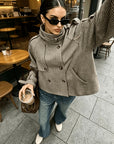 Marguerite | Stand-Collar Houndstooth Jacket