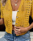 Delphine | Open-Knit Short-Sleeve Cardigan
