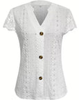 Ariana | Elegant Button V-Neck Shirt