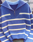 Sabina | Striped Quarter-Zip Sweater