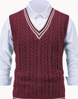 Gideon | Cable-Knit V-Neck Sweater Vest