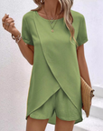 Melanie | Elegant Summer Slit Shirt Set