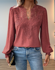 Marlene | Elegant Lace-Trim Blouse