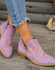 Isadora | Embroidered Low-Heel Ankle Boots