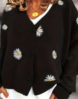 Maribel | Floral Embroidered Button-Front Cardigan