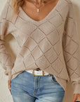Camryn | Openwork V-Neck Sweater