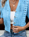 Delphine | Open-Knit Short-Sleeve Cardigan