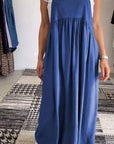 Solid Color Casual Dress with Straps