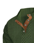 Ronan | Stand Collar Button Henley Sweater