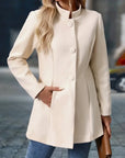 Juliette | Elegant Stand-Collar Button Coat