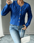 Eleanora | Cable-Knit Button-Front Cardigan