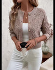 Della | Textured Button-Front Cardigan