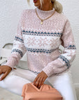 Tamsin | Cozy Snowflake Mock-Neck Sweater