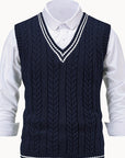Gideon | Cable-Knit V-Neck Sweater Vest