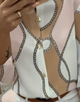 Ingrid | Chain-Print Collared Shirt