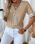 Daphne | V-Neck Short-Sleeve Pullover