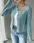 Eleanora | Cable-Knit Button-Front Cardigan