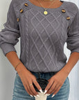 Kathleen | Textured Button Sweater