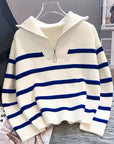 Sabina | Striped Quarter-Zip Sweater