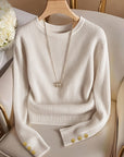 Gretchen | Ribbed Button-Cuff Sweater