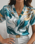 Joanna | Artful Swirl-Print Blouse