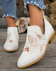 Isadora | Embroidered Low-Heel Ankle Boots