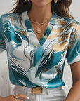 Joanna | Artful Swirl-Print Blouse