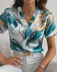 Joanna | Artful Swirl-Print Blouse