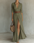 Allysia | Stylish Long Sleeve Collared Dress