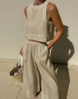 Karina | Casual Sleeveless Capri Pants Set