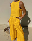 Karina | Casual Sleeveless Capri Pants Set