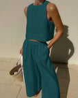 Karina | Casual Sleeveless Capri Pants Set