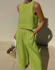 Karina | Casual Sleeveless Capri Pants Set